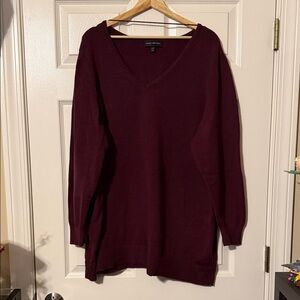 Lane Bryant Deep Burgundy V-Neck Sweater